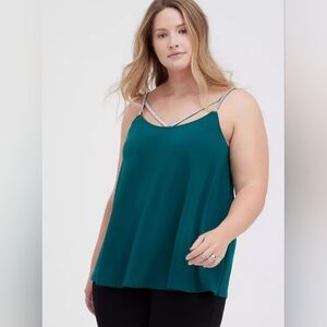 Torrid Green Embellished Flowy Top